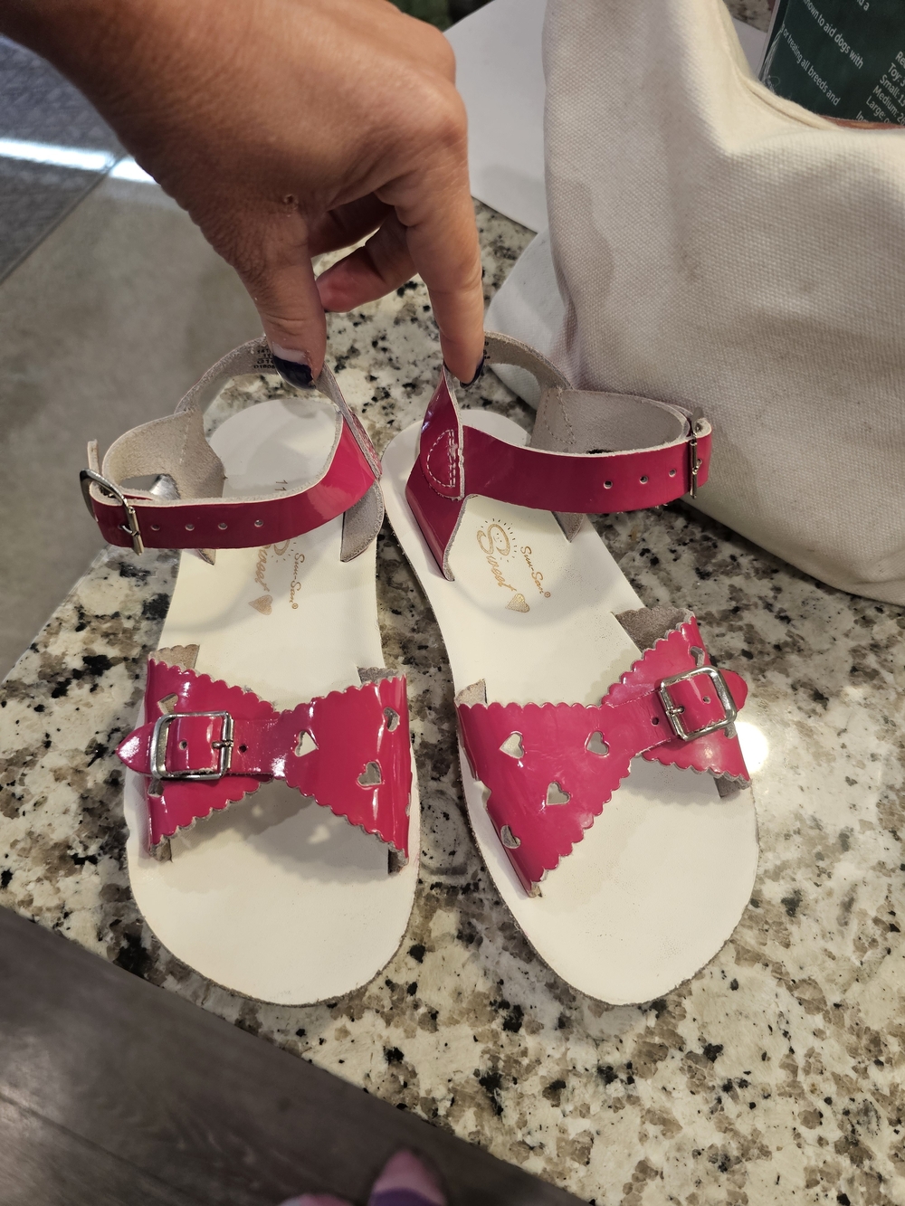 Salt Water Sandals by Hoy Girls Hot Pink Heart Cutout Ankle-Strap Sandals